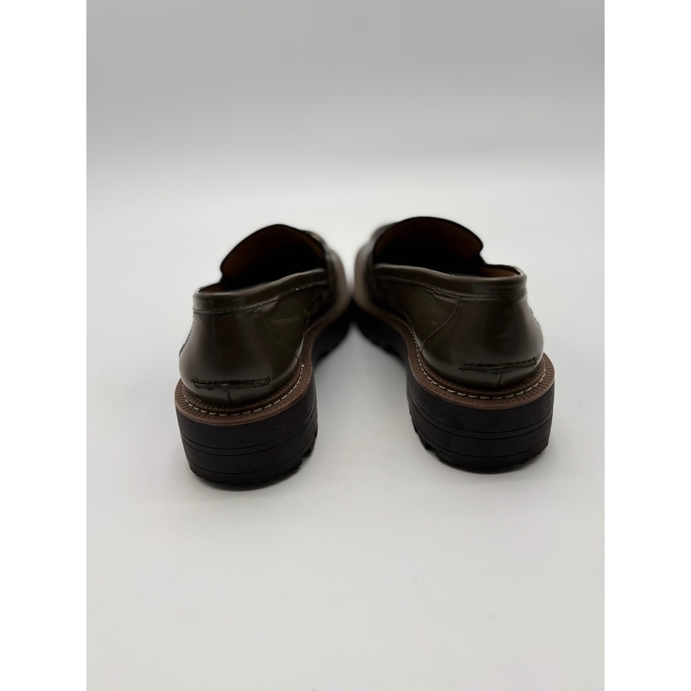 Sam Edelman Laguna Lug Sole Horsebit Loafers Olive Brown Leather Womens 7 - Picture 4 of 7